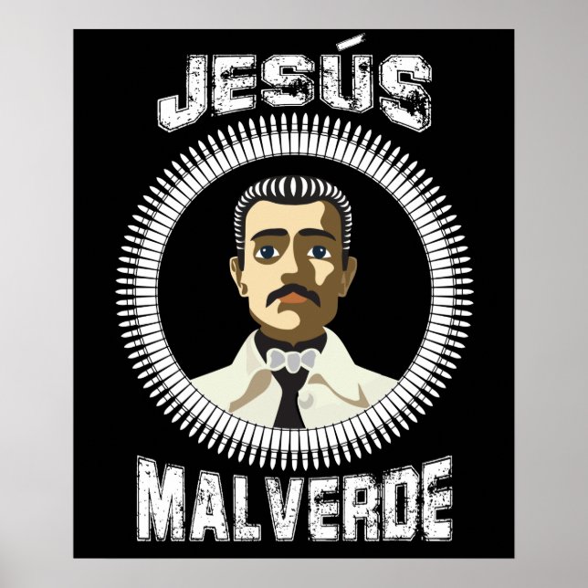 Póster Jesús Malverde regalo de héroe mexicano Jesús Malv (Frente)
