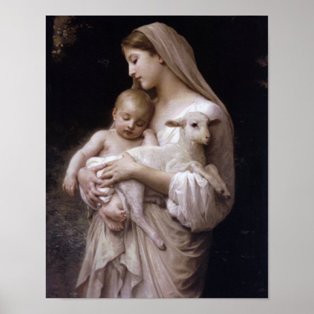 PÓSTER JESÚS, MARY Y EL LAMB. (Frente)