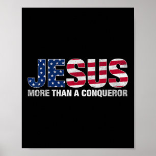 Póster Jesús Más Que Un Conquistador Diseño De Bandera Es
