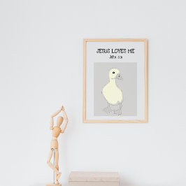 Póster Jesús Me Ama A Juan 3:16 Poster De Pato Infantil
