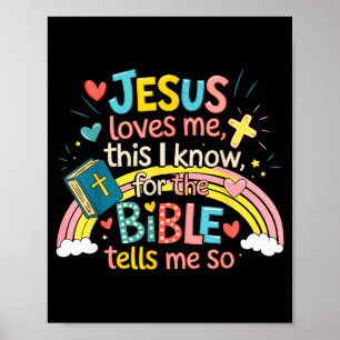 Póster Jesús me ama esto lo sé niños pequeños Jesús