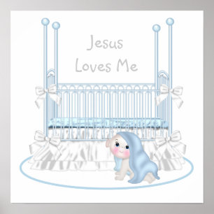 Póster Jesús Me Ama Niño Niño Nursery Art 25x25