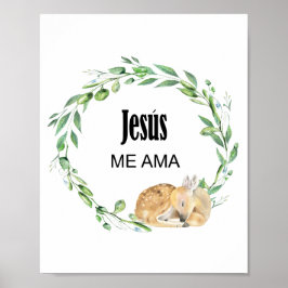Póster Jesús me ama, verso bíblico español