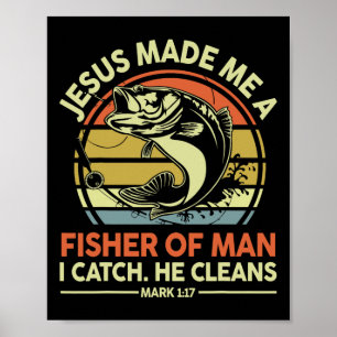 Póster Jesús me hizo pescador de hombres divertido B papá