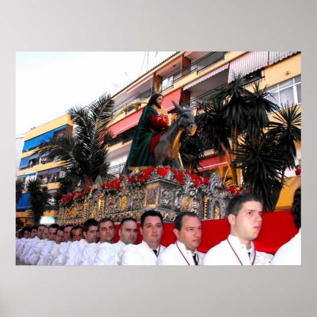 Póster Jesús monta un burro, Domingo de Ramos (Frente)