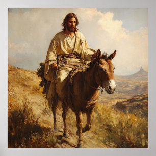 Póster Jesús Montando Un Burro