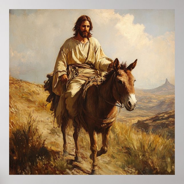 Póster Jesús Montando Un Burro (Frente)