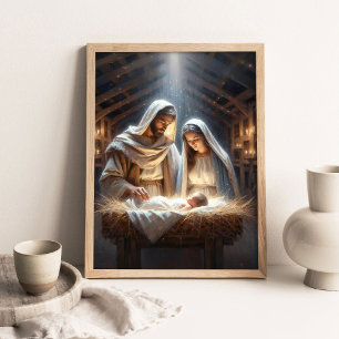 Póster Jesús Nace, Pintura Cristiana, Navidad Cristiana