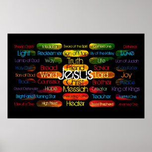 Póster Jesus Names and Attributes