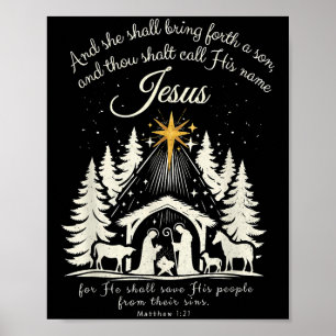 Póster Jesús Navidades cristianos Navidad Familia de árbo