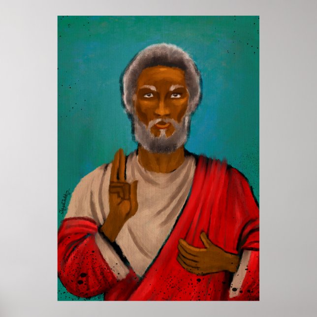 Póster Jesús negro (Frente)