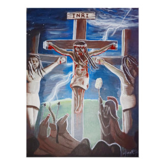 Póster Jesús Negro crucificado