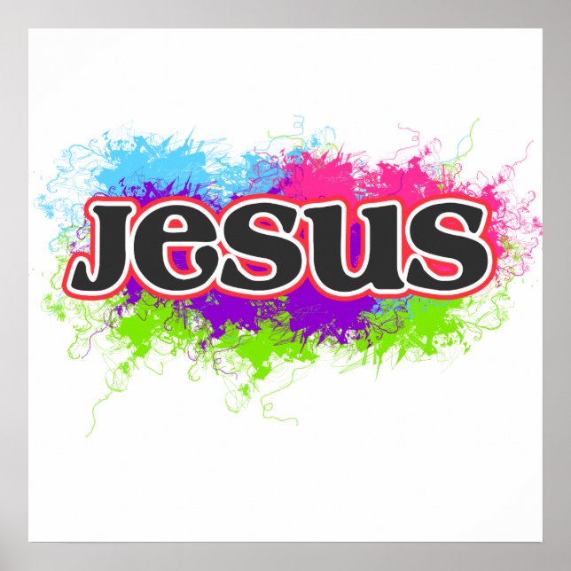 Póster "Jesús" Neon Static Graphic Poster (Frente)