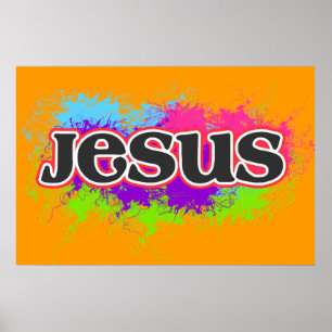 Póster "Jesús" Neon Static Graphic Poster
