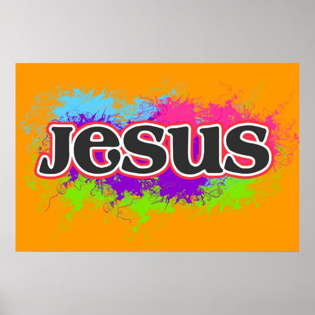 Póster "Jesús" Neon Static Graphic Poster (Frente)