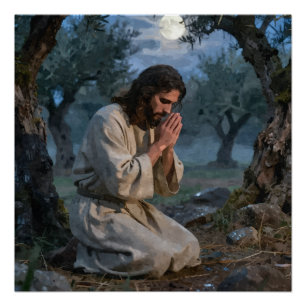 Póster Jesús orando