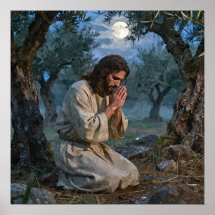 Póster Jesús orando en carteles y estampas del Huerto