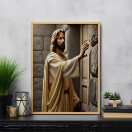 Póster Jesús parado a la puerta del Weathered