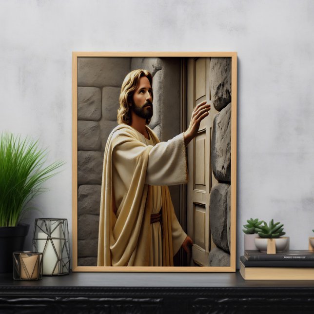 Póster Jesús parado a la puerta del Weathered (Subido por el creador)