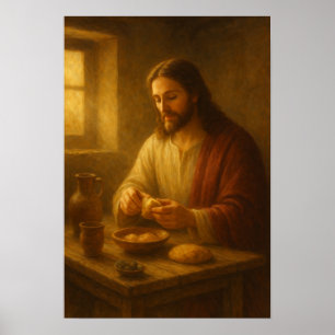 Póster Jesús partiendo el pan