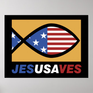 Póster Jesús patriótico salva al poster