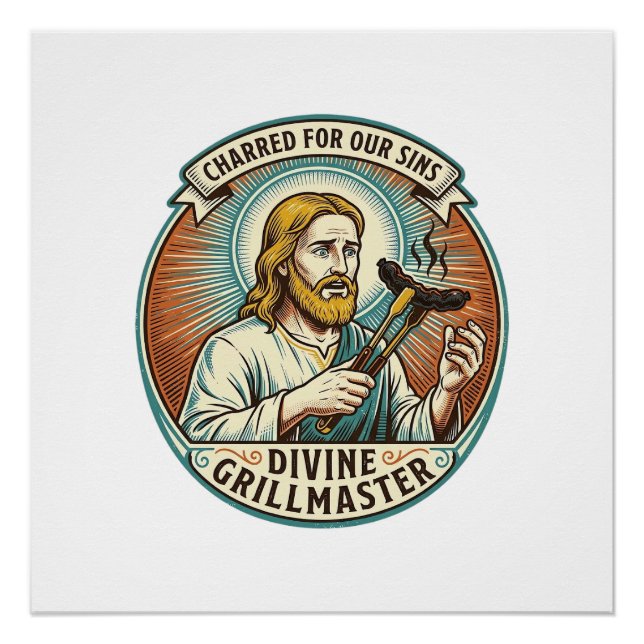 Póster Jesús Perrito Caliente Completamente Quemado Negro (Anverso)
