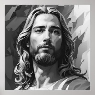 Póster Jesús Poster blanco y negro