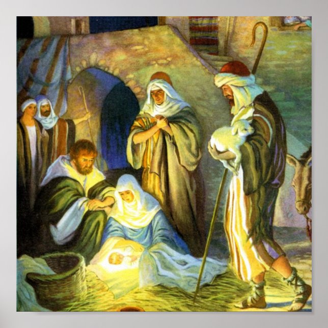Póster Jesús Poster de nacimiento 15x15 (Frente)