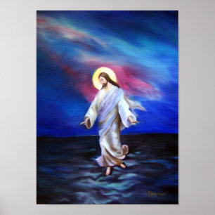 Póster Jesús que camina en el agua .......