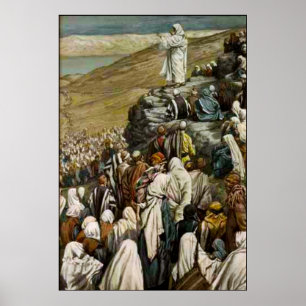 Póster Jesús que enseña al poster del sermón de la