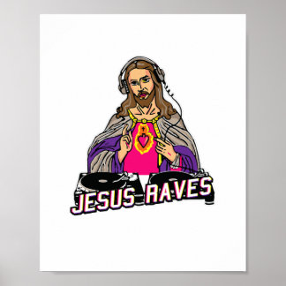 Póster Jesús Raves Navidades EDM Música X-Mas Fiesta Cris