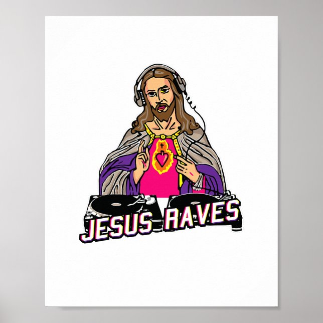 Póster Jesús Raves Navidades EDM Música X-Mas Fiesta Cris (Frente)