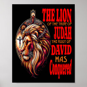 Póster Jesús Religioso El León De Judá Cita Estúica Hombr