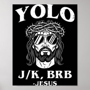 Póster Jesús resucitado divertido religioso hombres mujer