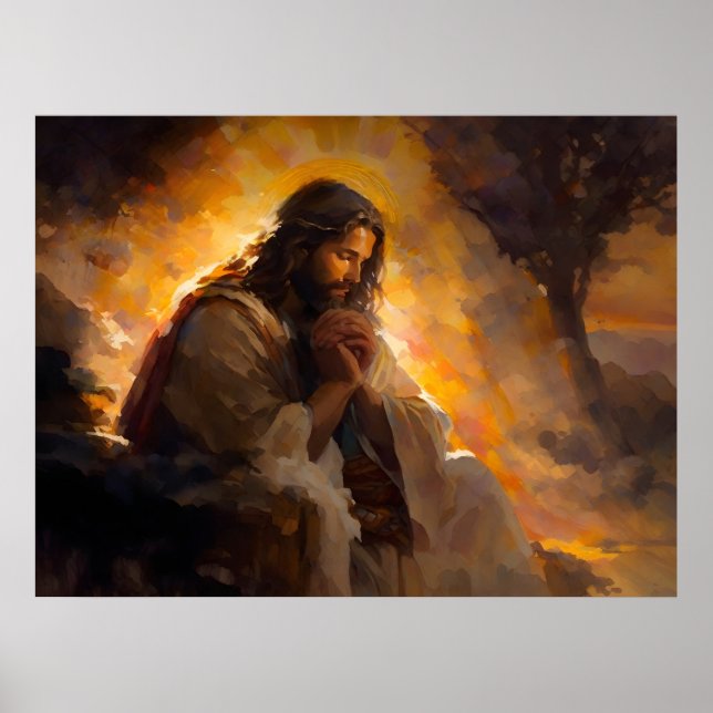 Póster Jesús Reza En El Jardín De Gethsemane (Frente)