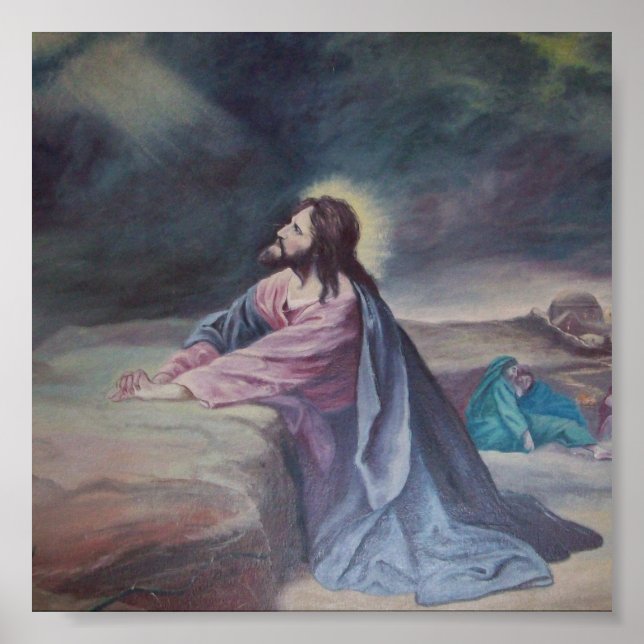 Póster Jesús rezando en Gethsemane (Frente)