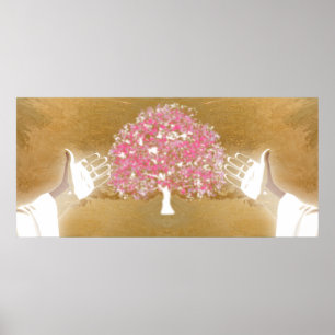 Póster Jesús Rosa brazos abiertos Clavos en Manos Árbol d