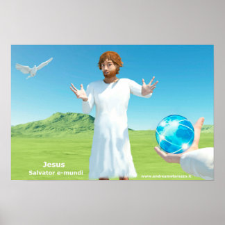 Póster Jesus Salavator e - mundi