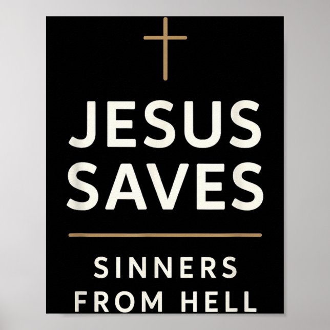 Póster Jesús salva a los pecadores del infierno Evangelís (Frente)
