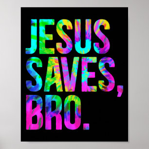 Póster Jesús salva hermano, fe religiosa cristiana cree