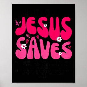 Póster Jesús salva versículo bíblico fe cristiana religio