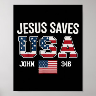 Póster Jesús Salvó A La Cruz Cristiana De Los Ee.Uu.