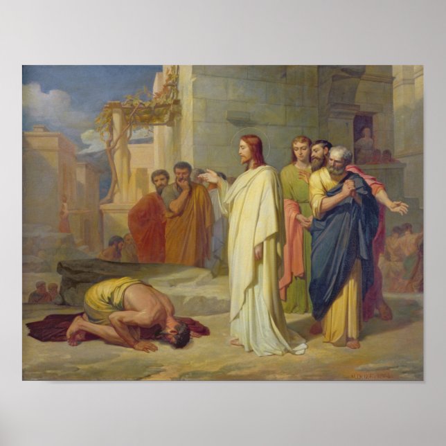 Póster Jesús sanando el leproso, 1864 (Frente)