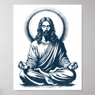 Póster Jesús Señor Meditando, Budista, Monje, Meditación