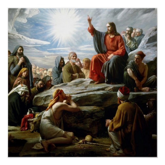 Póster Jesús, Sermón en la Montaña, (Anverso)