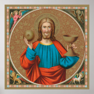 Póster Jesús sosteniendo la Eucaristía (SNV 050)