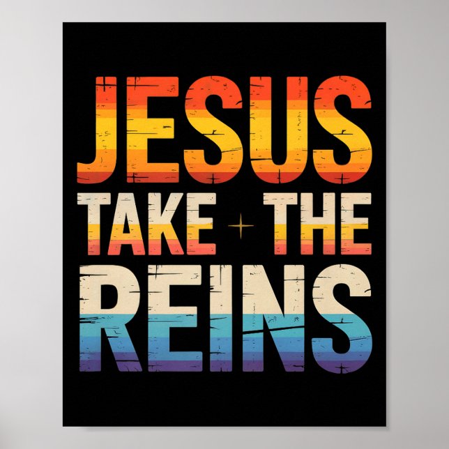 Póster Jesus Take The Reins - Insrational Christian Surre (Frente)