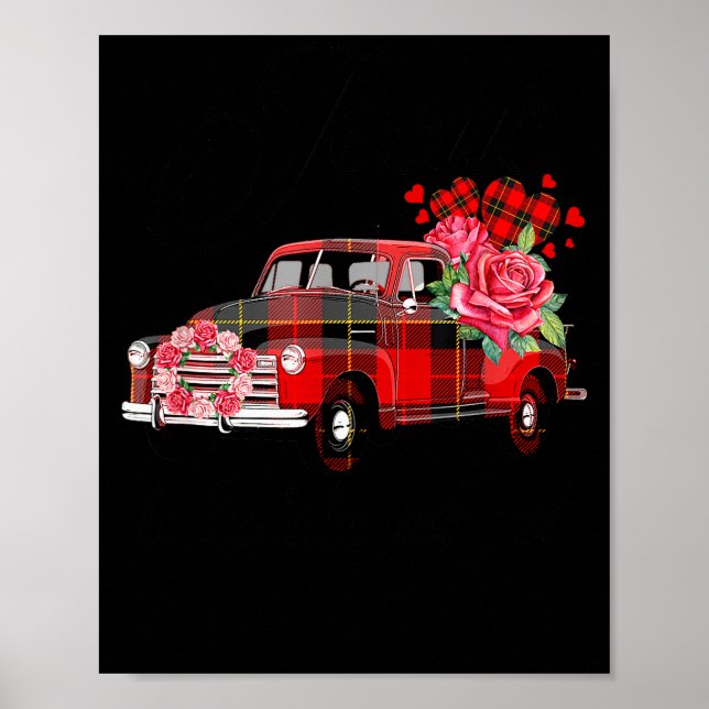 Póster Jesus Take The Wheel Red Truck Christmas God Belie (Frente)