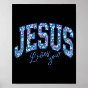 Póster Jesús te ama, Biblia Dios Fe Iglesia Cristiano