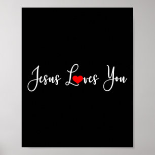 Póster Jesús te ama el gracioso Cristo Cristiano Religios
